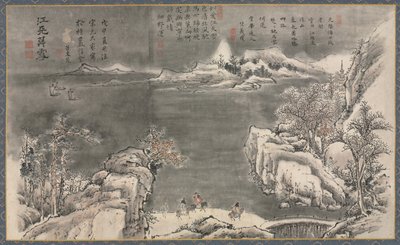 Una delle otto vedute dei fiumi Xiao e Xiang, 1788 da Tani Bunch