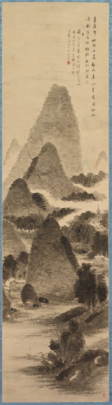 Paesaggio con barcaiolo da Tanomura Chikuden