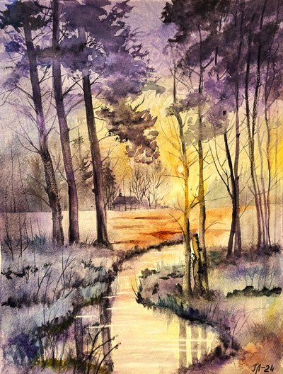 Il ruscello della foresta dorata da Tanya Lundmark