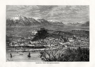 Salisburgo, dal Kapuzinerberg, Austria, XIX secolo da Taylor