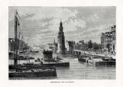 Il Kalkmarkt, Amsterdam, Olanda, 1879 da Taylor