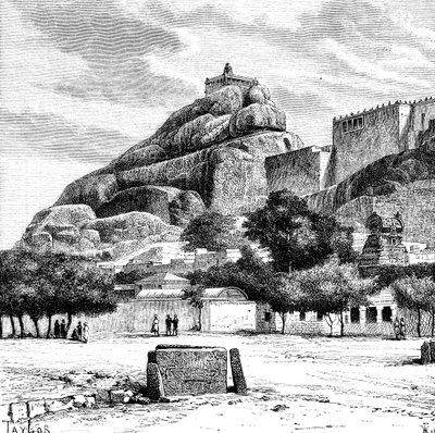 Il Tempio della Rocca di Tiruchirapalli, India, 1895 da Taylor