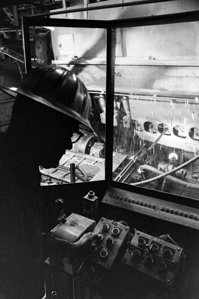 Sala di controllo per la lavorazione del minerale di rame presso l