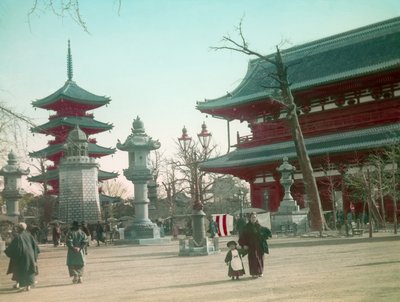Senso - Ji temple gate, Tokyo circa 1900 - 1915 (photograph) da Teijiro Takagi