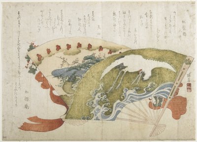 (Due ventagli), c. 1820 da Teisai Hokuba