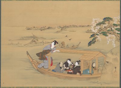 Barca da piacere sul fiume Sumida da Teisai Hokuba