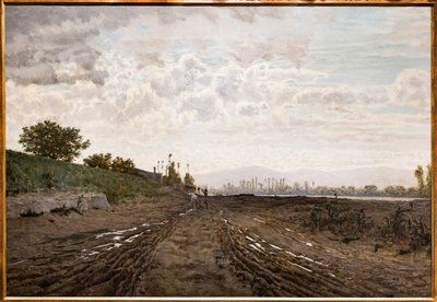 Una Mattina lungo il Fiume Arno. Scavatori di sabbia lungo l