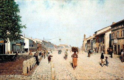 Una Strada di Ravenna nel Sobborgo di Porta Adriana da Telemaco Signorini
