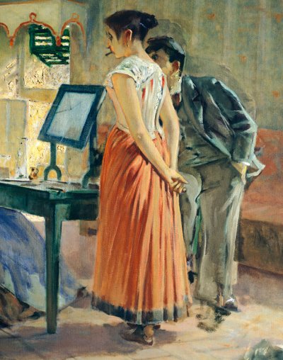 Toilette mattutina da Telemaco Signorini