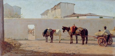 Una mattina di primavera. Il muro bianco da Telemaco Signorini