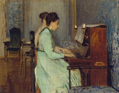Lezione di piano, c.1868 da Telemaco Signorini
