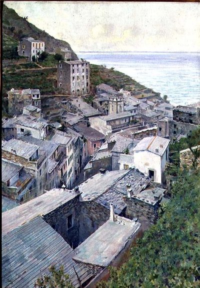 Tetti a Riomaggiore da Telemaco Signorini