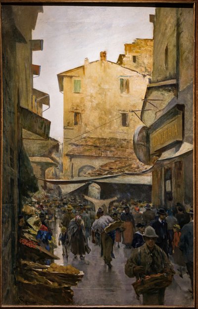 Il Vecchio Mercato da Via degli Speziali, c.1882 da Telemaco Signorini