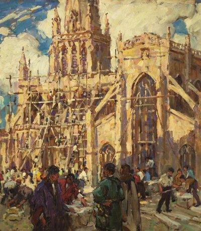 La ricostruzione di St Mary Redcliffe, c.1920 da Terrick Williams