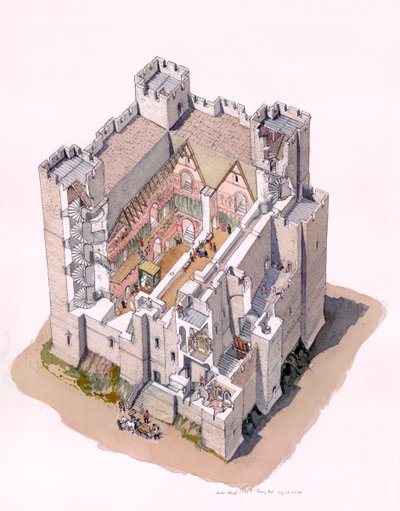Torre del castello di Dover c1190, c1990-2010 da Terry Ball