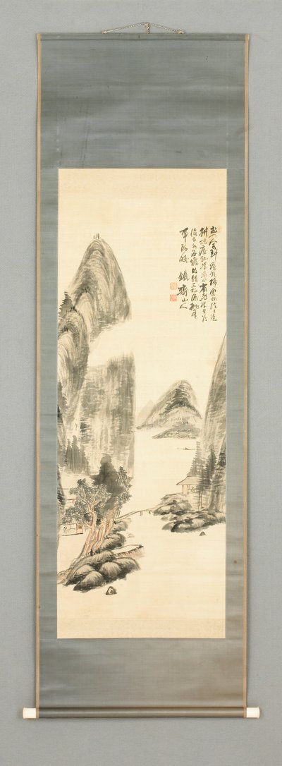 Paesaggio, 1860 circa (inchiostro e colore su seta) da Tessai Tomioka