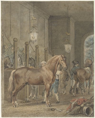 Interno di una stalla da Tethart Philip Christian Haag