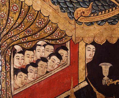 Dettaglio di un murale a Wat Phra Singh da Thai School
