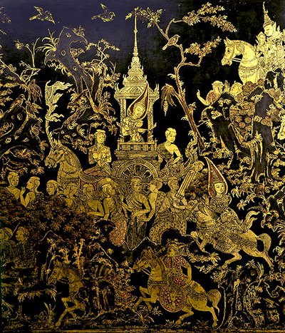 Dettaglio di uno schermo, episodio della leggenda di Inao da Thai School
