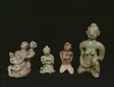 Figurine di madre e figlio (terracotta) da Thai School
