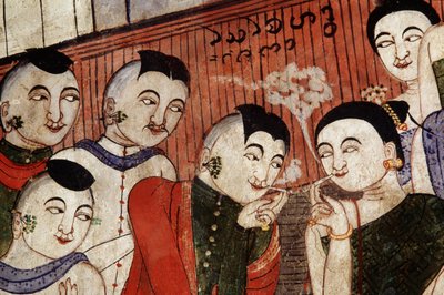 Amanti che fumano (dettaglio) da Thai School