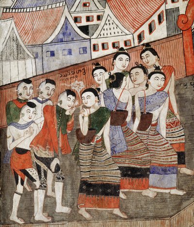 Amanti che fumano (dettaglio) da Thai School