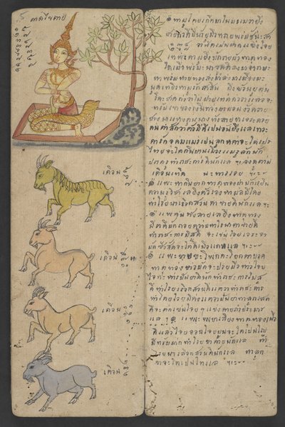 Animali dello Zodiaco, da Phrommachat (pergamena) da Thai School