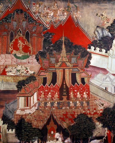 Scene della vita di Buddha, metà XIX secolo da Thai School