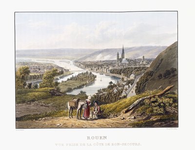 Rouen, vista da Bon-Secours, 1823-1826 da Thales Fielding