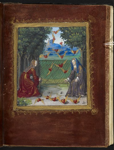 Fanciulle e cuori alati, miniatura dal 