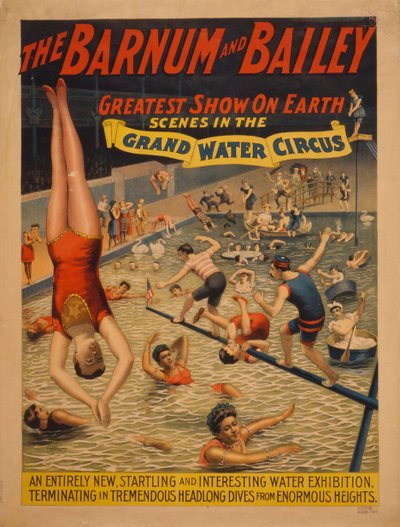 Il più grande spettacolo del mondo di Barnum & Bailey. Scene nel grande circo acquatico da The Strobridge Lithographing Company