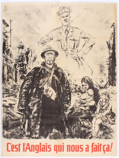 Sono gli inglesi che ci hanno fatto questo. Poster di propaganda della Francia di Vichy, 1940 da Theo Matejko