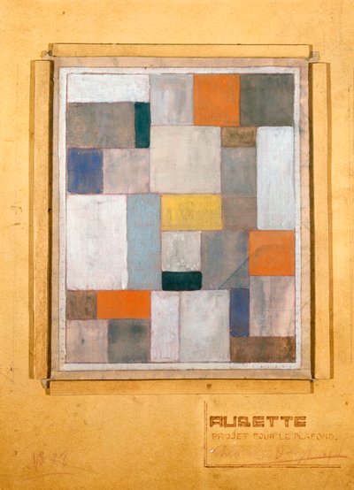 Aubette, design per il Palcoscenico, per Le Plafond, 1926 da Theo van Doesburg