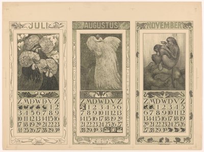 Calendari per luglio, agosto e novembre 1910 da Theo van Hoytema