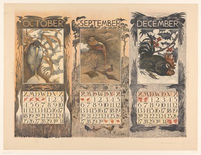 Calendari per ottobre, settembre e dicembre 1903 da Theo van Hoytema