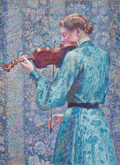 Marie-Anne Weber che suona il violino da Théo van Rysselberghe