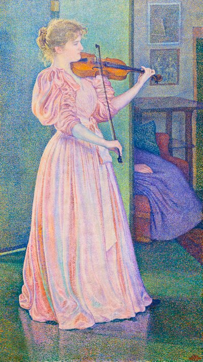 Ritratto della violinista Irma Sethe da Théo van Rysselberghe