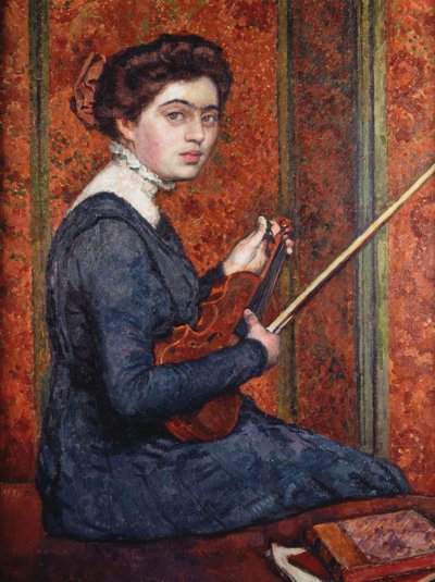 Donna con violino da Théo van Rysselberghe
