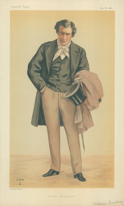 M Victorien Sardou, Ficelle drammatica, 25 dicembre 1880, caricatura di Vanity Fair da Theobald Chartran