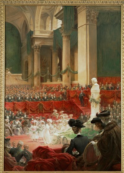 La celebrazione del centenario della nascita del poeta Victor Hugo... (dipinto su tela) da Theobald Chartran
