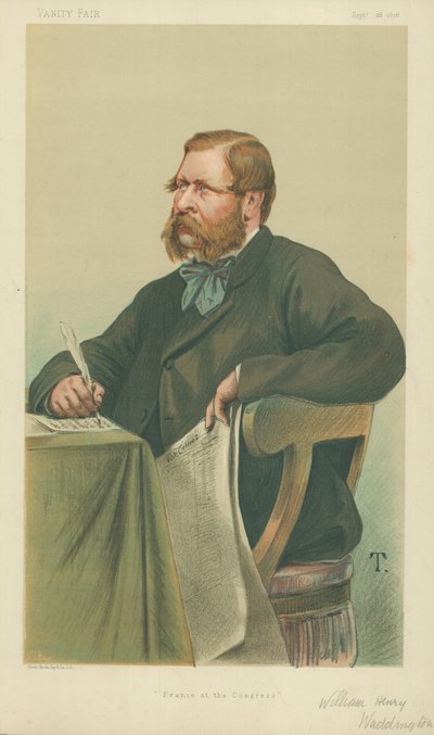 William Henry Waddington, Francia al Congresso, 28 settembre 1878, caricatura di Vanity Fair da Theobald Chartran