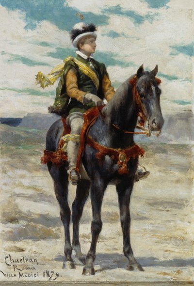 Giovane uomo a cavallo da Theobald Chartran