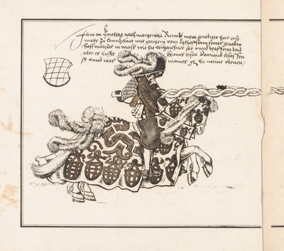 Libro sui tornei: Cavaliere rivolto a destra da Theobald Senefelder