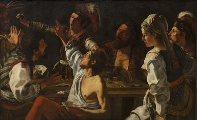 Giocatori di carte e backgammon. Lite per le carte da Theodoor Rombouts