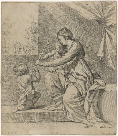Maria con Cristo e Giovanni Battista da Theodoor Rombouts