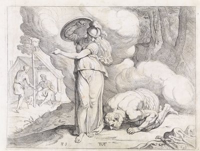 Minerva mostra Itaca a Ulisse da Theodoor van Thulden