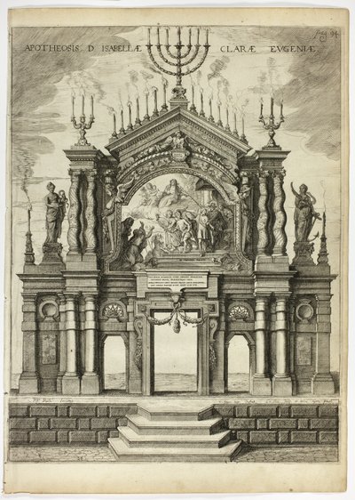 Palcoscenico in memoria di Isabella Clara Eugenia, tavola 24 da Casperius Gevartius, Pompa Introitus Honori Serenissimi Principis Ferdinandi da Theodoor van Thulden