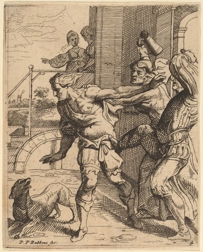 Il figliol prodigo cacciato dalla taverna da Theodoor van Thulden after Sir Peter Paul Rubens