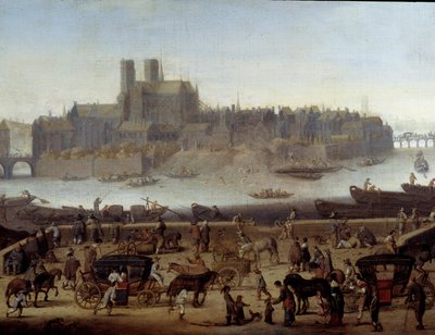 Le quai et le pont de la Tournelle a Parigi (dettaglio) da Theodor (attr. to) Matham
