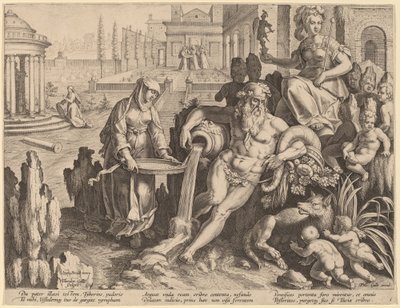 La vestale Tuccia da Theodor Galle after Jan van der Straet